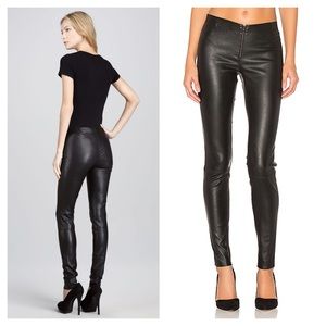 Alice + Olivia Vegan Leather Zip Leggings Black 2
